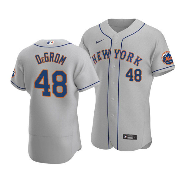 Men's New York Mets #48 Jacob deGrom Grey MLB Flex Base Stitched Jersey